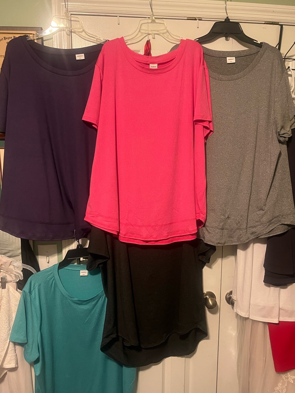 Women's Short-Sleeve Bundle of Tees - Bright Pink, Black, Gray, Teal, Purple 3XL